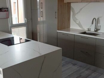 OK PLAN DE TRAVAIL ET ILOT Laminam Calacatta Michelangelo soft touch