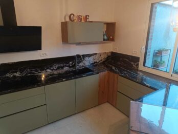 OK PLAN DE TRAVAIL quartzite black fusion polie